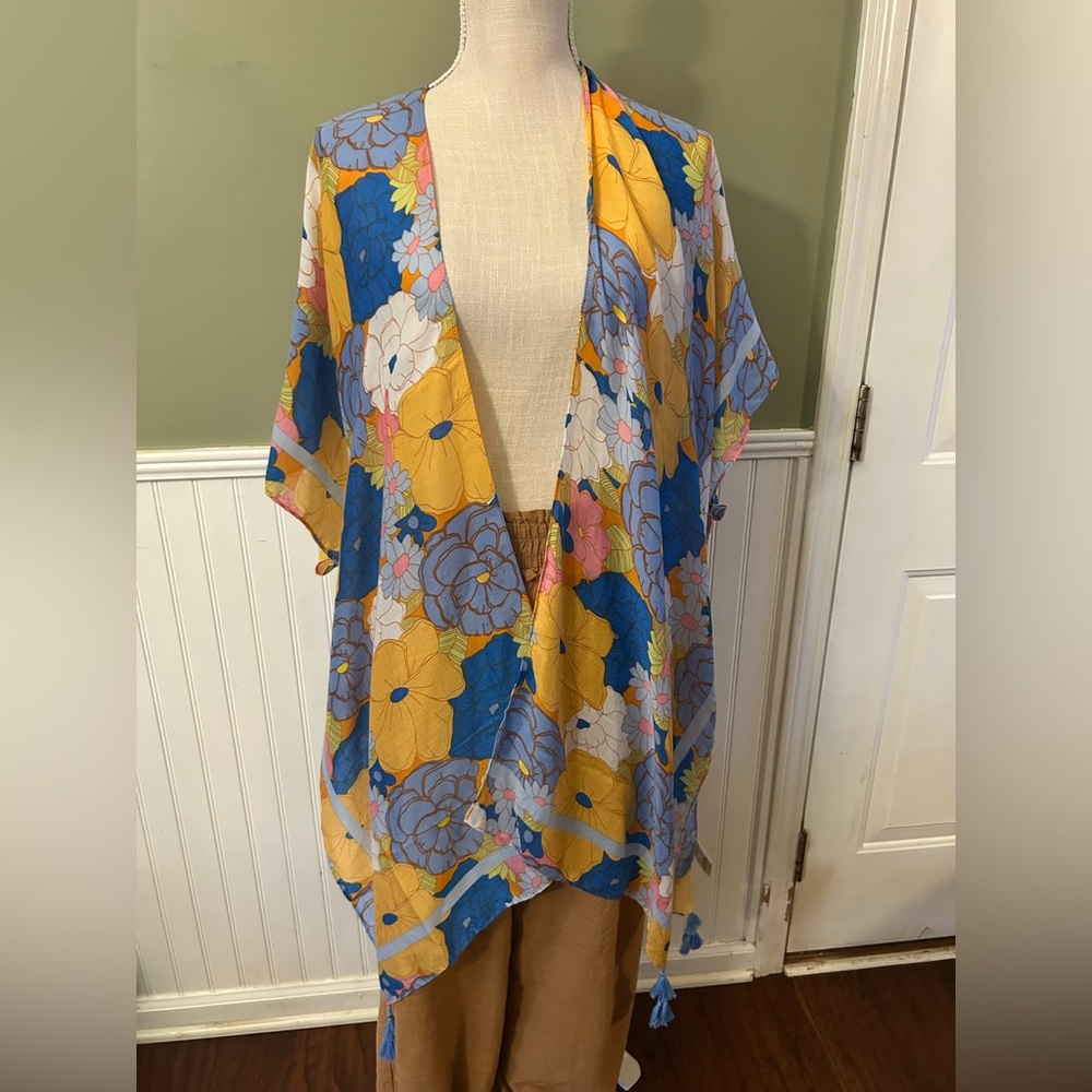 Floral Kimono with Tassels